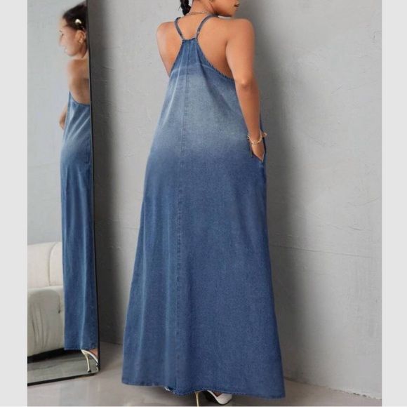 Plus size denim cami maxi dress - Picture 2 of 5